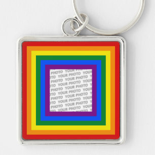 RAINBOW VLAG LIJST + uw teken of afbeelding Sleutelhanger