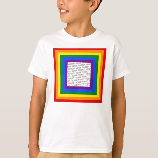 RAINBOW VLAG LIJST + uw teken of afbeelding T-shirt (Voorkant)