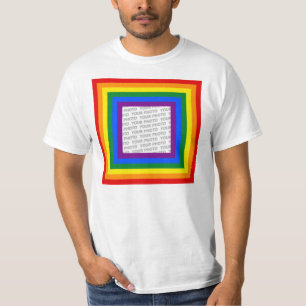 RAINBOW VLAG LIJST + uw teken of afbeelding T-shirt