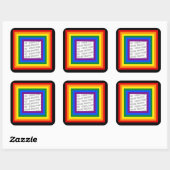 RAINBOW VLAG LIJST + uw teken of afbeelding Vierkante Sticker (Vel)
