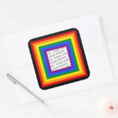 RAINBOW VLAG LIJST + uw teken of afbeelding Vierkante Sticker (Envelop)