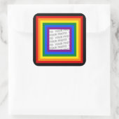 RAINBOW VLAG LIJST + uw teken of afbeelding Vierkante Sticker (Tas)