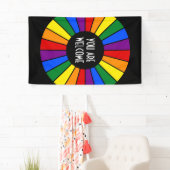 RAINBOW VLAG-rays, knop + uw ideeën Spandoek (Insitu)