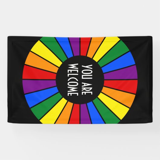 RAINBOW VLAG-rays, knop + uw ideeën Spandoek (Horizontaal)