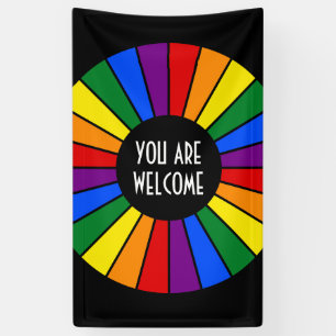 RAINBOW VLAG-rays, knop + uw ideeën Spandoek