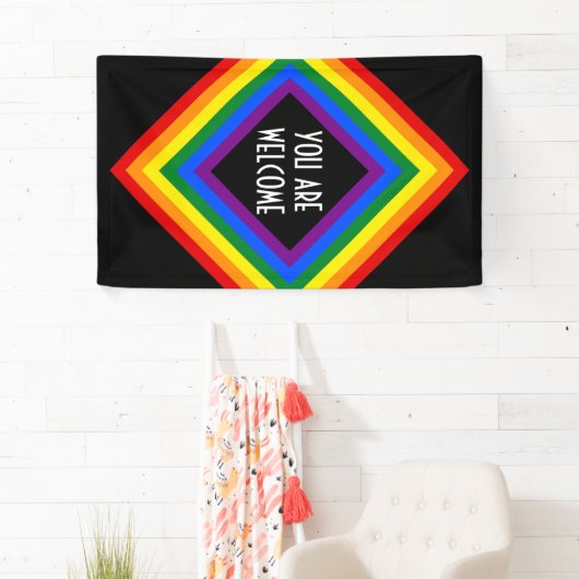 RAINBOW VLAG vierkant lijst + uw ideeën Spandoek (Insitu)