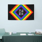 RAINBOW VLAG vierkant lijst + uw ideeën Spandoek (Beurs)