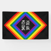 RAINBOW VLAG vierkant lijst + uw ideeën Spandoek (Horizontaal)