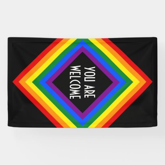 RAINBOW VLAG vierkant lijst + uw ideeën Spandoek (Horizontaal)