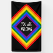 RAINBOW VLAG vierkant lijst + uw ideeën Spandoek (Verticaal)