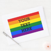 RAINBOW VLAGKLEUREN + jouw tekst Rechthoekige Sticker (Envelop)