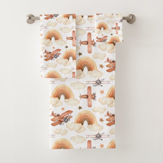 Rainbow-vliegtuigpatroon voor de Waterverf van Cut Bad Handdoek (Insitu)