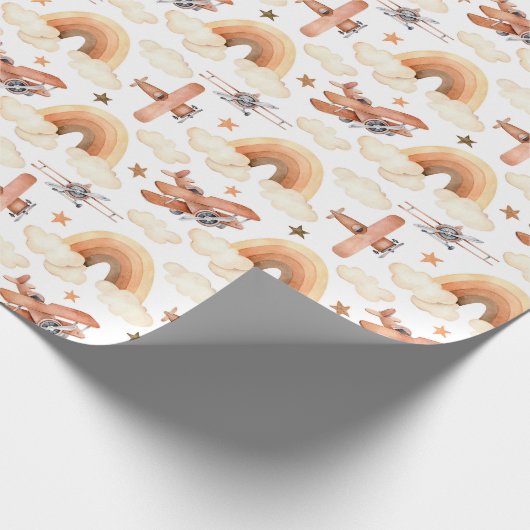 Rainbow-vliegtuigpatroon voor de Waterverf van Cut Cadeaupapier (Hoek)