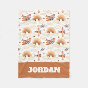 Rainbow-vliegtuigpatroon voor de Waterverf van Cut Fleece Deken