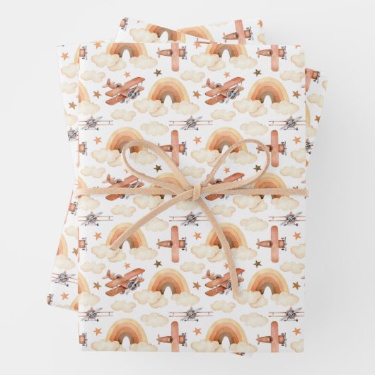 Rainbow-vliegtuigpatroon voor de Waterverf van Cut Inpakpapier Vel (In situ)