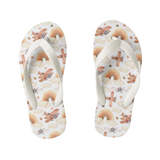 Rainbow-vliegtuigpatroon voor de Waterverf van Cut Kinder Teenslippers (Voetbed)