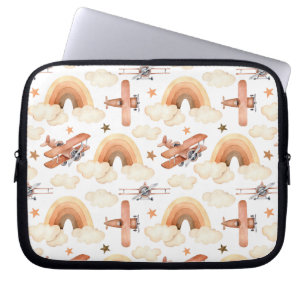 Rainbow-vliegtuigpatroon voor de Waterverf van Cut Laptop Sleeve