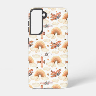 Rainbow-vliegtuigpatroon voor de Waterverf van Cut Samsung Galaxy Hoesje