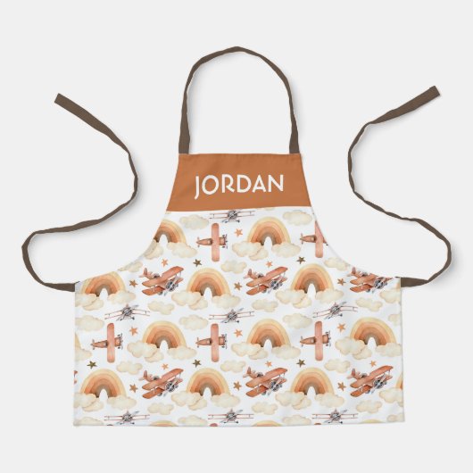 Rainbow-vliegtuigpatroon voor de Waterverf van Cut Schort (Voorkant)