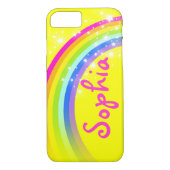 Rainbow voeg je eigen naam gele iphone case toe (Achterkant)