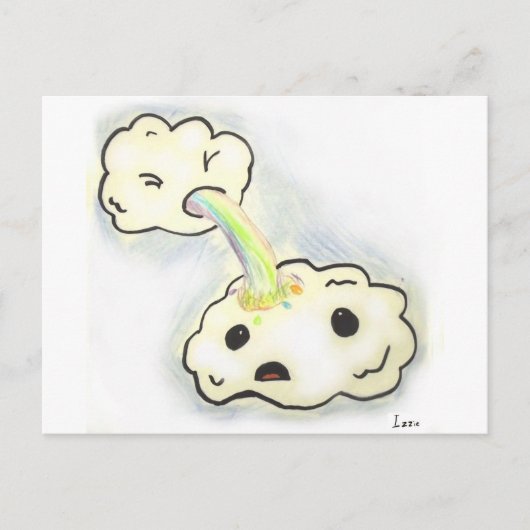 Rainbow Vomit Clouds Briefkaart (Voorkant)