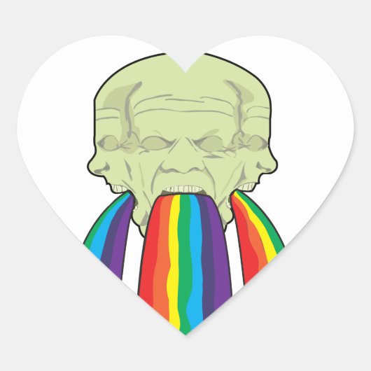 Rainbow Vomit of DOOM!! Hart Sticker (Voorkant)