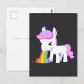 RAINBOW VOMIT UNICORN BRIEFKAARTEN (Voorkant / Achterkant)