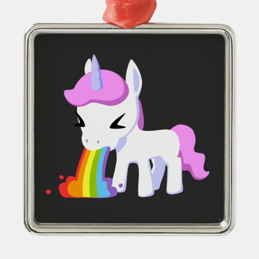 RAINBOW VOMIT UNICORN CERAMIC ORNAMENT (Voorkant)