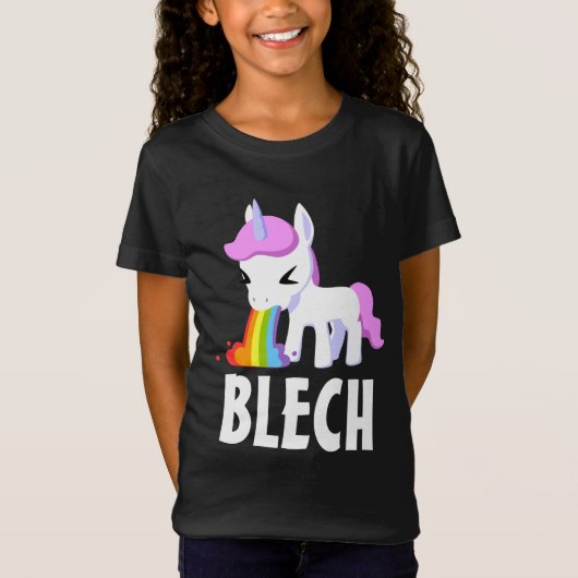 RAINBOW VOMIT UNICORN FUNNY KINDER T-Shirt (Voorkant)