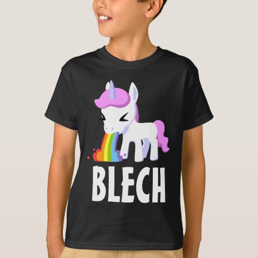 RAINBOW VOMIT UNICORN FUNNY KINDER T-Shirt (Voorkant)