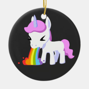 RAINBOW VOMIT UNICORN KERAMISCH ORNAMENT