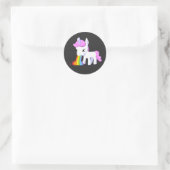 RAINBOW VOMIT UNICORN RONDE STICKER (Tas)