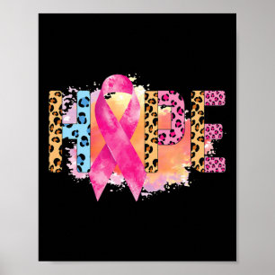 Rainbow voor borstkanker in oktober Draag roze hoo Poster