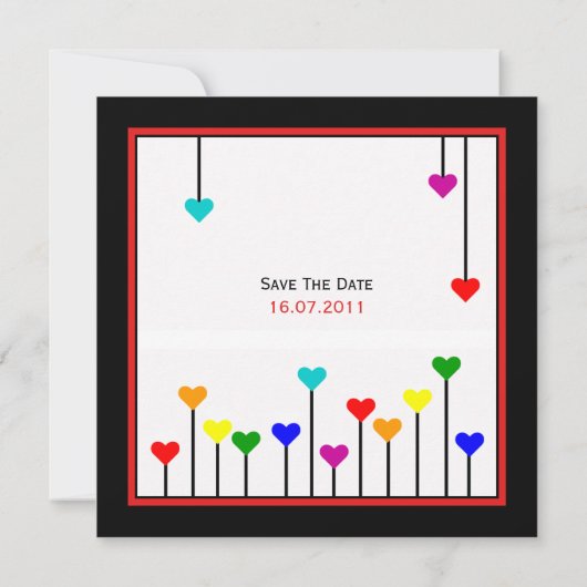 Rainbow voor civiel partnerschap sparen de datum save the date (Achterkant)