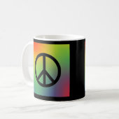 Rainbow voor vredessignatie koffiemok (Voorkant links)