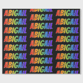 Rainbow Voornaam "ABIGAIL"; vun en kleurrijk Cadeaupapier (Vlak)
