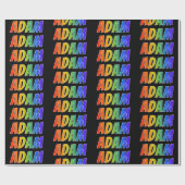 Rainbow Voornaam "ADAM"; vun & kleurrijk Cadeaupapier (Vlak)