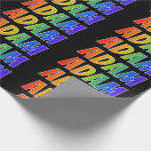 Rainbow Voornaam "ADAM"; vun & kleurrijk Cadeaupapier (Hoek)