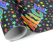 Rainbow Voornaam "ALICE" + sterren Cadeaupapier (Rol Hoek)