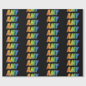 Rainbow Voornaam "AMY"; vun & kleurrijk Cadeaupapier (Vlak)
