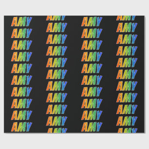 Rainbow Voornaam "AMY"; vun & kleurrijk Cadeaupapier