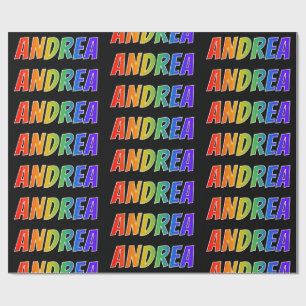 Rainbow Voornaam "ANDREA"; vun en kleurrijk Cadeaupapier
