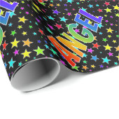Rainbow voornaam "ANGEL" + sterren Cadeaupapier (Rol Hoek)