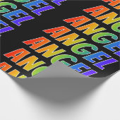 Rainbow Voornaam "ANGEL"; vun en kleurrijk Cadeaupapier (Hoek)