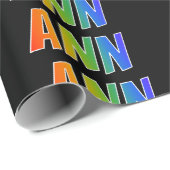 Rainbow Voornaam "ANN"; vun & kleurrijk Cadeaupapier (Rol Hoek)