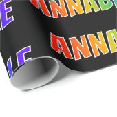 Rainbow Voornaam "ANNABELLE"; vun & kleurrijk Cadeaupapier (Rol Hoek)