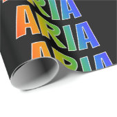 Rainbow Voornaam "ARIA"; vun en kleurrijk Cadeaupapier (Rol Hoek)