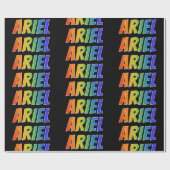 Rainbow Voornaam "ARIEL"; vun en kleurrijk Cadeaupapier (Vlak)