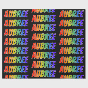 Rainbow Voornaam "AUBREE"; vun & kleurrijk Cadeaupapier