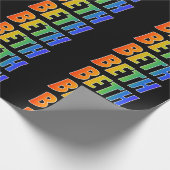 Rainbow Voornaam "BETH"; vun & kleurrijk Cadeaupapier (Hoek)